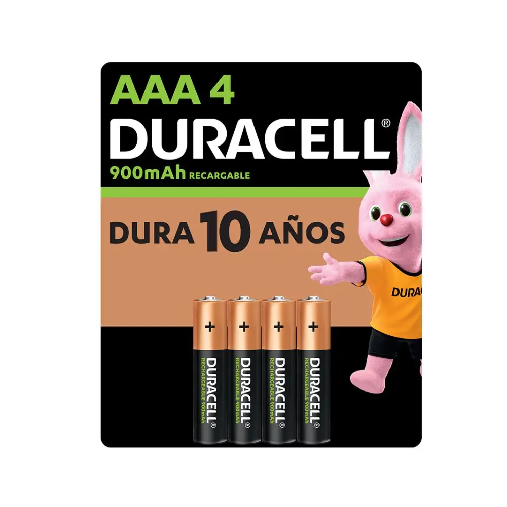 Pila recargable Duracell blíster AAAx4 900mAh